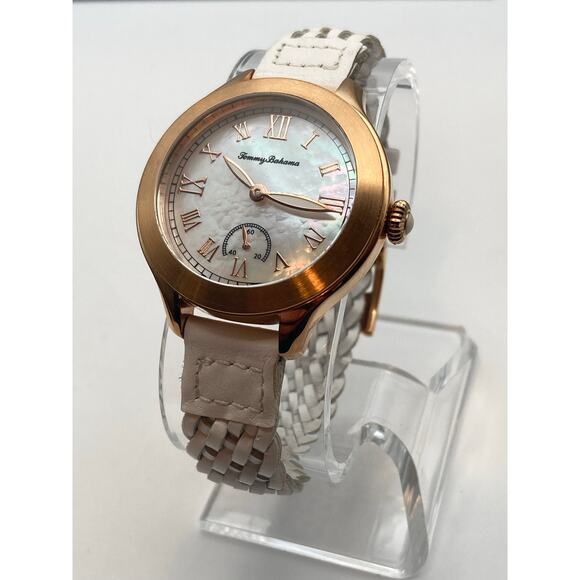 Tommy Bahama Womens Watch 36mm MOP Face New Battery WR 3ATM All Stainless Steel - Picture 7 of 13